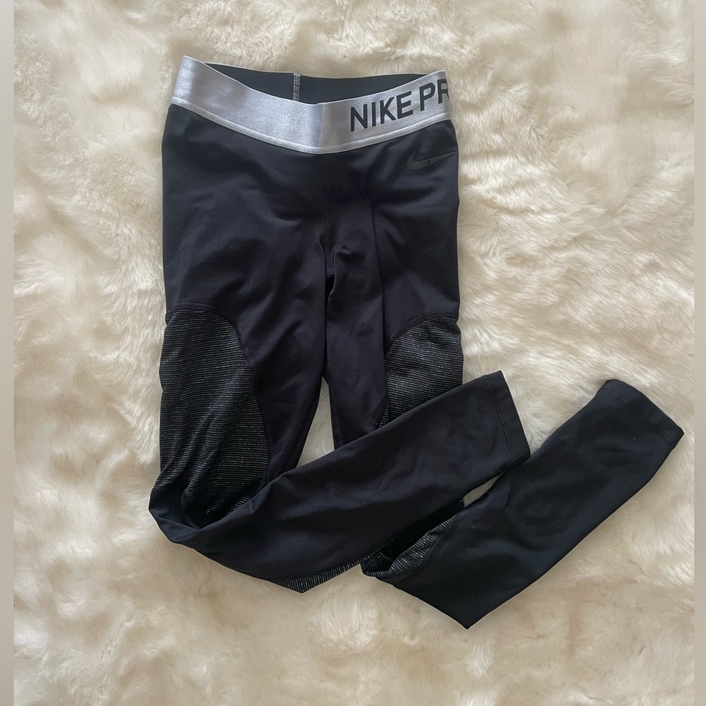 NIKE PRO TIGHT FIT 7/8 LENGTH WARM LEGGINGS / TIGHTS SPARKLY SHINY EMBELLISHED